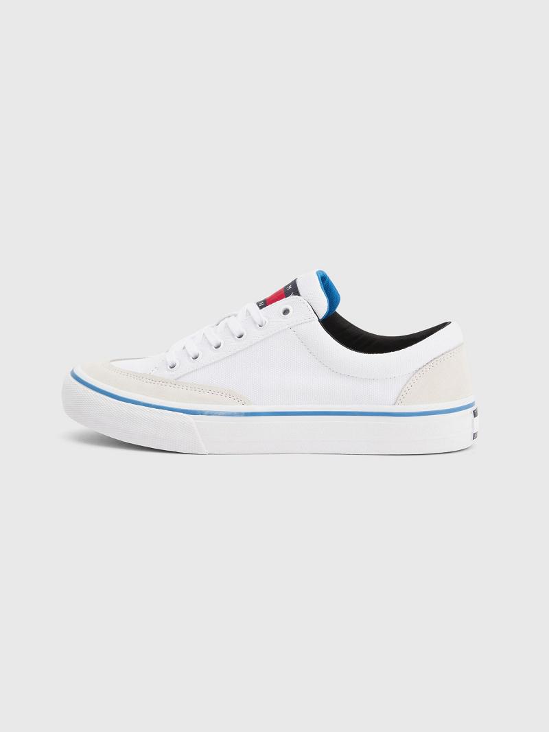 Férfi Tommy Hilfiger Tommys low cut skater Alkalmi Cipő Fehér | HU 1465OKI